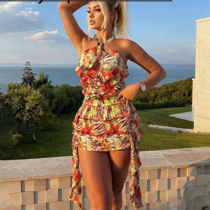 Electric Edge Tiered Halter